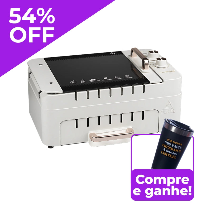 Grill Elétrico Polini Express + Copo Térmico PERSONALIZADO