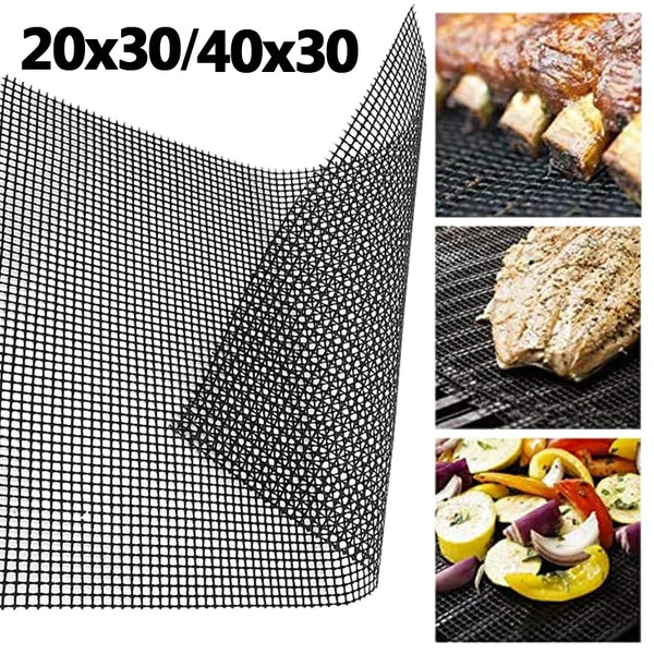 Almofada de grade para churrasco antiaderente, resistente a altas temperaturas, malha reutilizável, facilmente limpa, almofadas de cozinha, ferramenta de grelha 40x30cm