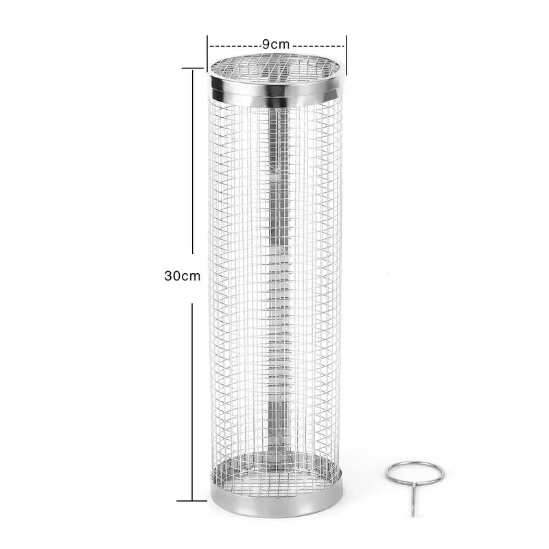 Cesta de grelha de aço inoxidável portátil gaiola de churrasco rolamento grelhar cesta útil churrasqueira cesta ao ar livre grill acessórios