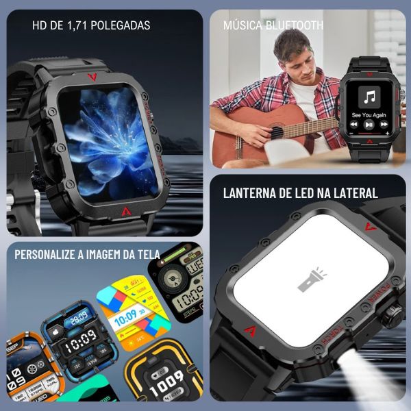 Smartwatch PulseXtreme Inteligente À Prova D'água - Lançamento 2025